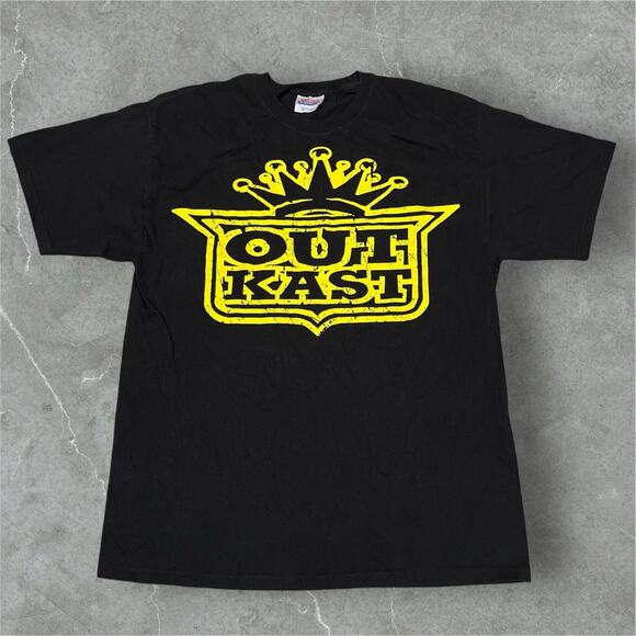 Vintage Y2K OutKast Crown Logo Music Band T-Shirt Men’s Large Hanes Heavyweight - Picture 1 of 6